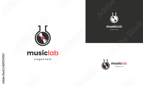 music lab logo design modern concept