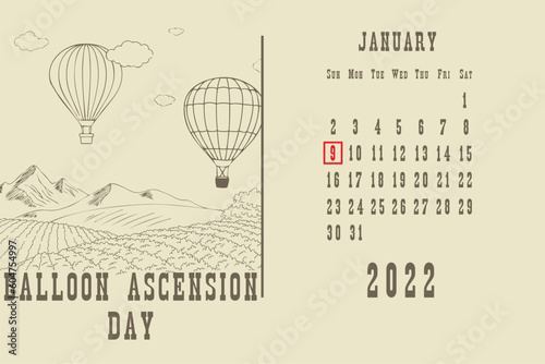 Post card Balloon Ascension Day