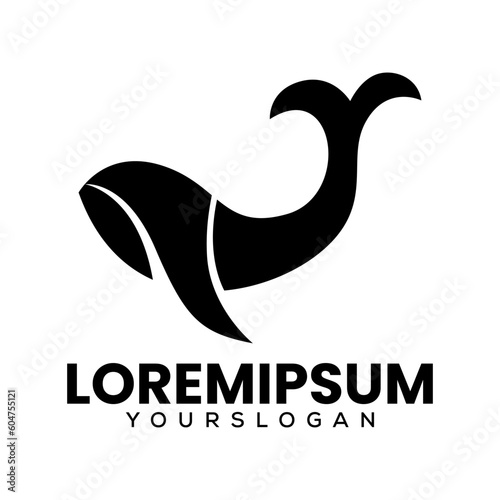 whale icon logo design