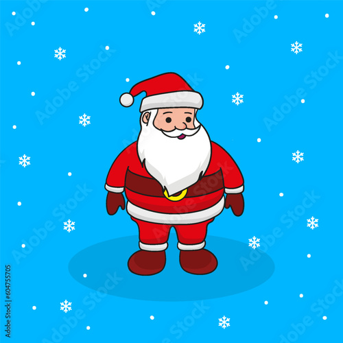 Cartoon Santa Vector Editable Colorful Drawing Illustration