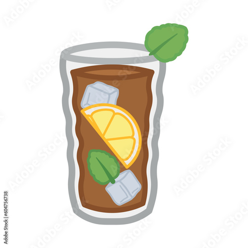 Glass of iced tea on white ...