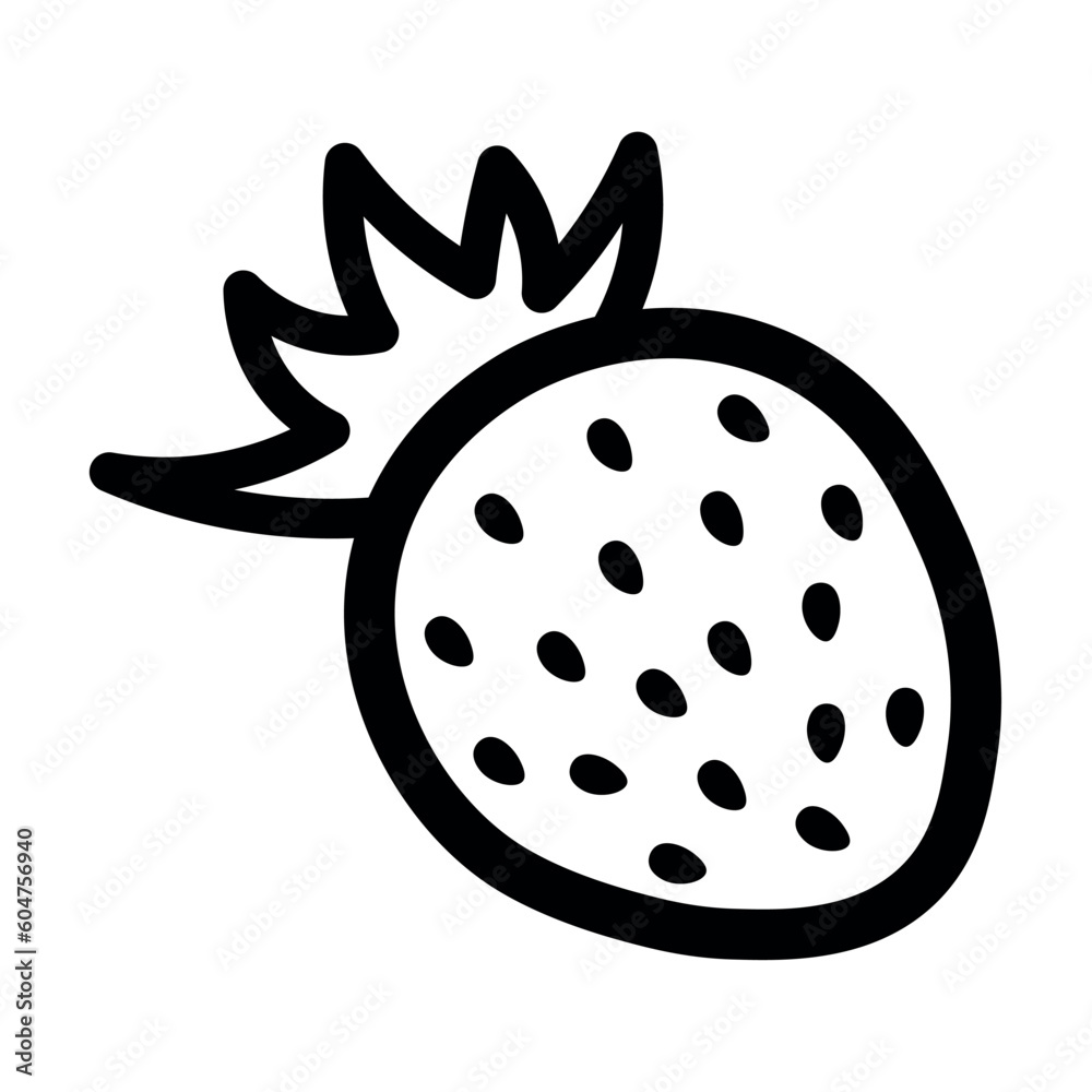 Drawn wild strawberry on white background Drawn wild strawberry on white background