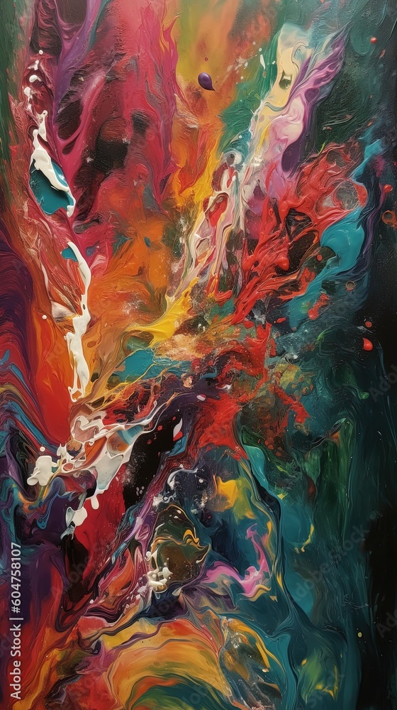 Fototapeta premium 218. vibrant fusion abstract concept vibrant color fusion wallpaper. Generative AI