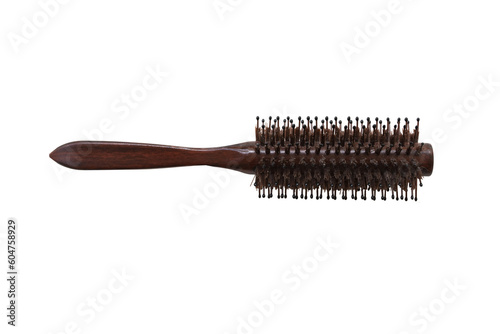 Bild auf Leinwand comb hairbush roll for health care head and hairs arrangement flat lay style