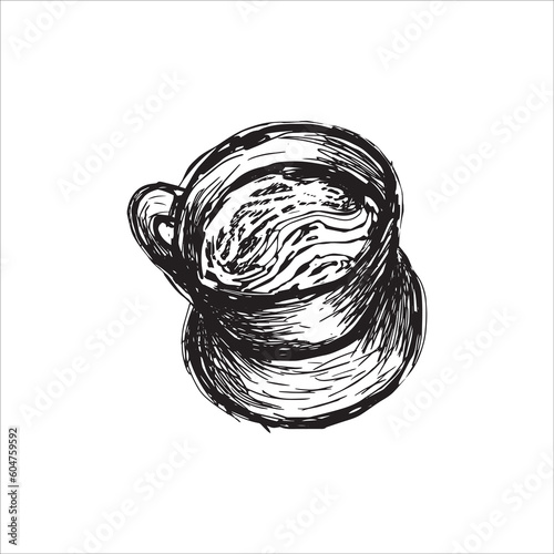 cup of coffee or tea hand drawn vector ilustration