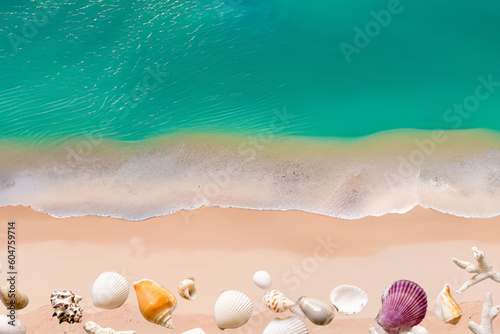 Image of waves washing off the beach with seashells