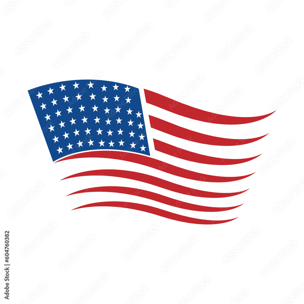 Fototapeta premium American flag logo concept design