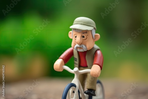 miniature model of a cyclist on a bicycle Generative AI