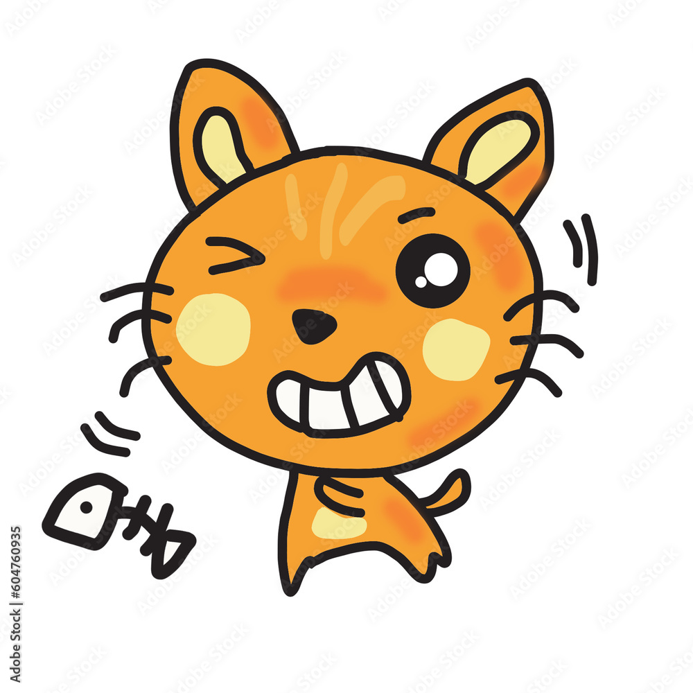 Cutycat2 cartoon kitten orange cat very naughty and mackerel fishbone lovely friend Cutycat2 cartoon kitten orange cat very naughty and mackerel fishbone lovely friend