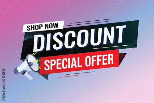 discount special offer word concept vector illustration with lines modern futuristic 3d style for landing page template web mobile app poster banner flyer background gift card coupon label wallpaper