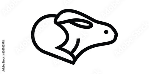 logo design rabbit icon line vector illustration
