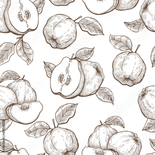 Engraved quince pattern