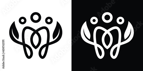 logo design dental and health care people icon vector illustration