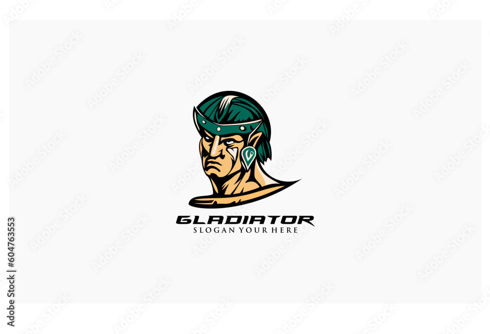warrior concept creative design gladiator logo