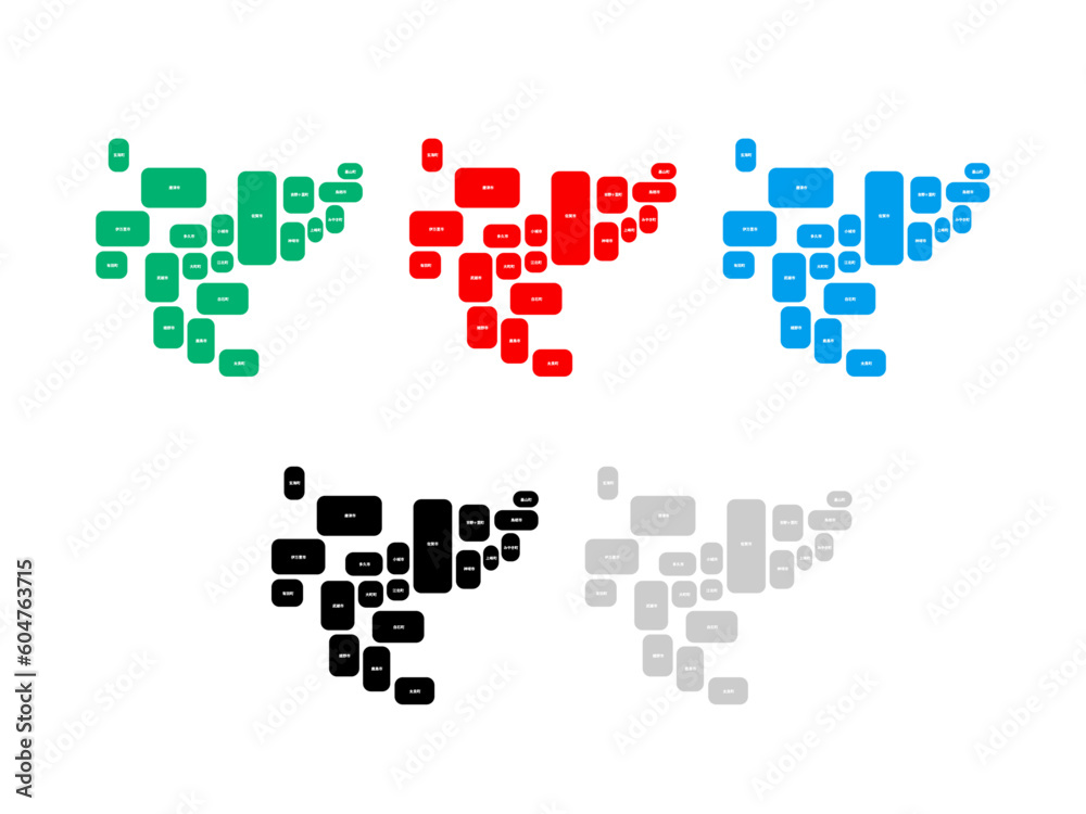 Obraz premium 佐賀県 地図_デフォルメ⑧