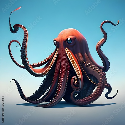 octopus illustration design generative ai © Zyram Graphic