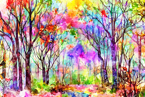 forest watercolor background