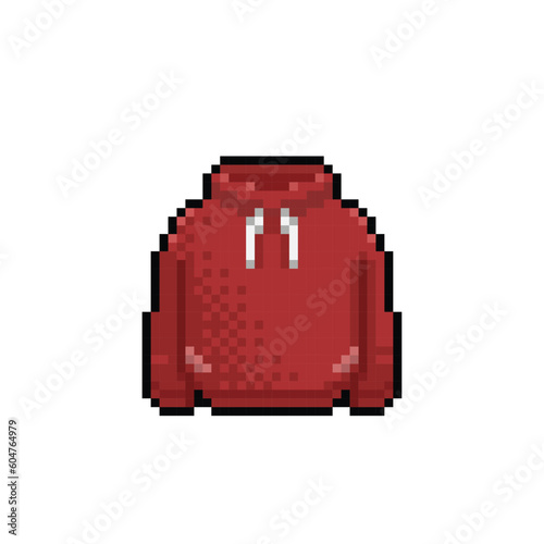 red jacket in pixel art style