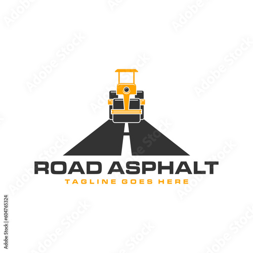 asphalt road construction vector illustration logo