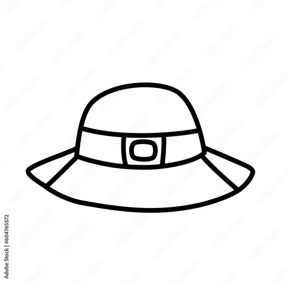 Fototapeta premium Hat camping vacation outline icon