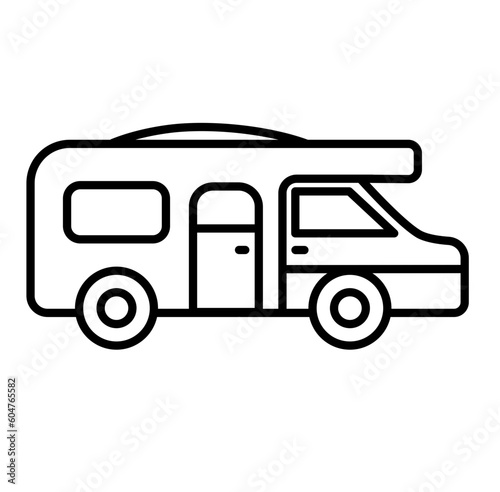 camping car vacation outline icon