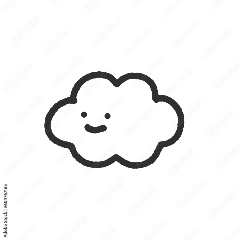 cute cloud in doodle style on transparent background cute cloud in doodle style on transparent background