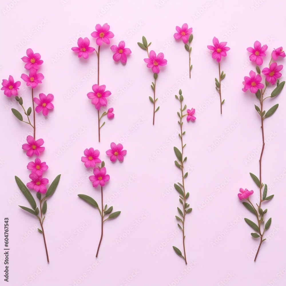 Fototapeta premium pink flowers isolated on white background