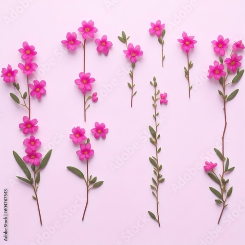 Wallpaper Mural pink flowers isolated on white background Torontodigital.ca