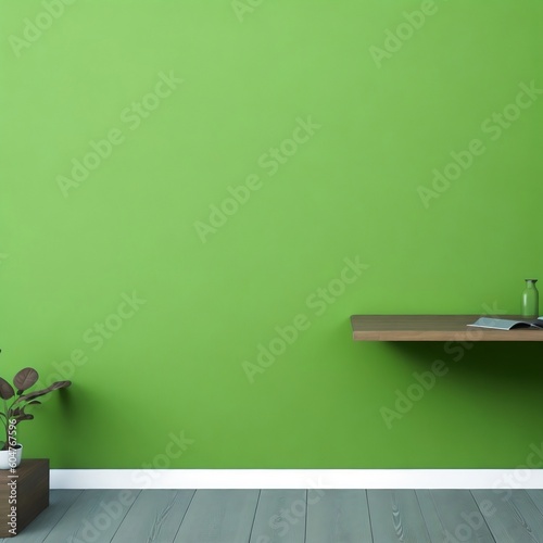 room with green wall