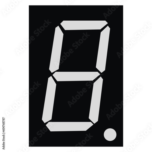 vector design of seven segment display , isolated 