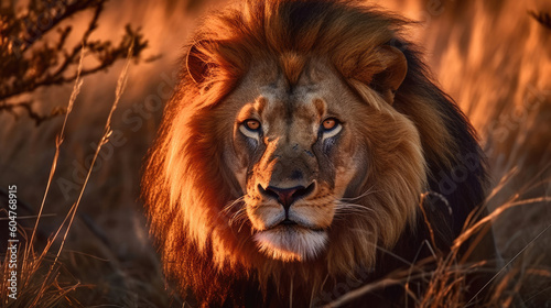 A majestic lion in the midst of hunting its prey © Veniamin Kraskov