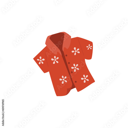 Kids summer shirt or blouse with print, flat vector illustration isolated.