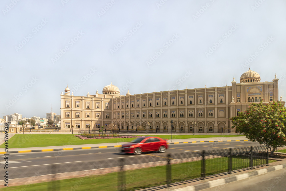 View from the window of the Sharjah Municipality - Main Office in Sharjah city, United Arab Emirates