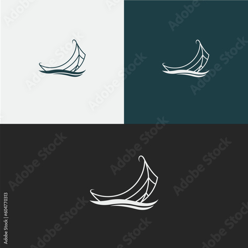 Noah's Ark Logo Vector. Simple ship illustration
