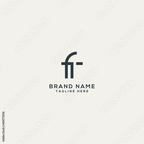 Abstract FT TF letter logo design. Flat vector logo design template. photo