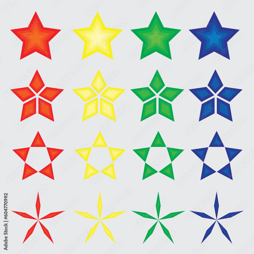 four stars clipart design with four different colors four stars clipart design with four different colors