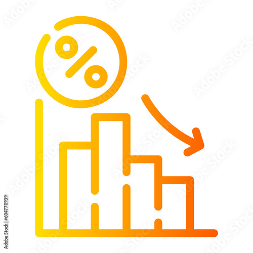 interest rates Line Gradient Icon