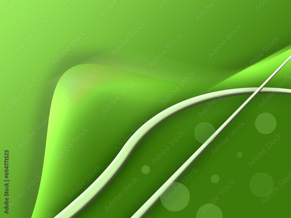Fototapeta premium グリーンを基調とした曲線の抽象背景