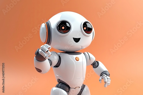 chatbot robot presenting scientific facts in fun and engaging way.AI Generative