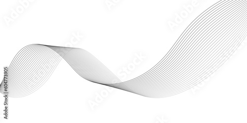 Abstract wavy white and grey curved lines on transparent background. Frequency sound wave lines and technology background, Design for brochure, flyer, banner, template, wallpaper, business wave curve 