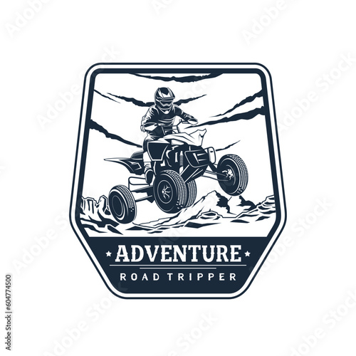 ATV logo vector. ATV Jump Illustration Logo Inspiration Vector