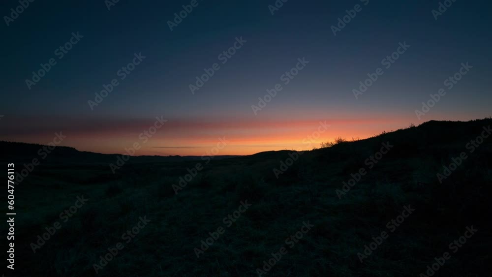 Time lapse sunrise over frosty prairie valley with sage Time lapse sunrise over frosty prairie valley with sage