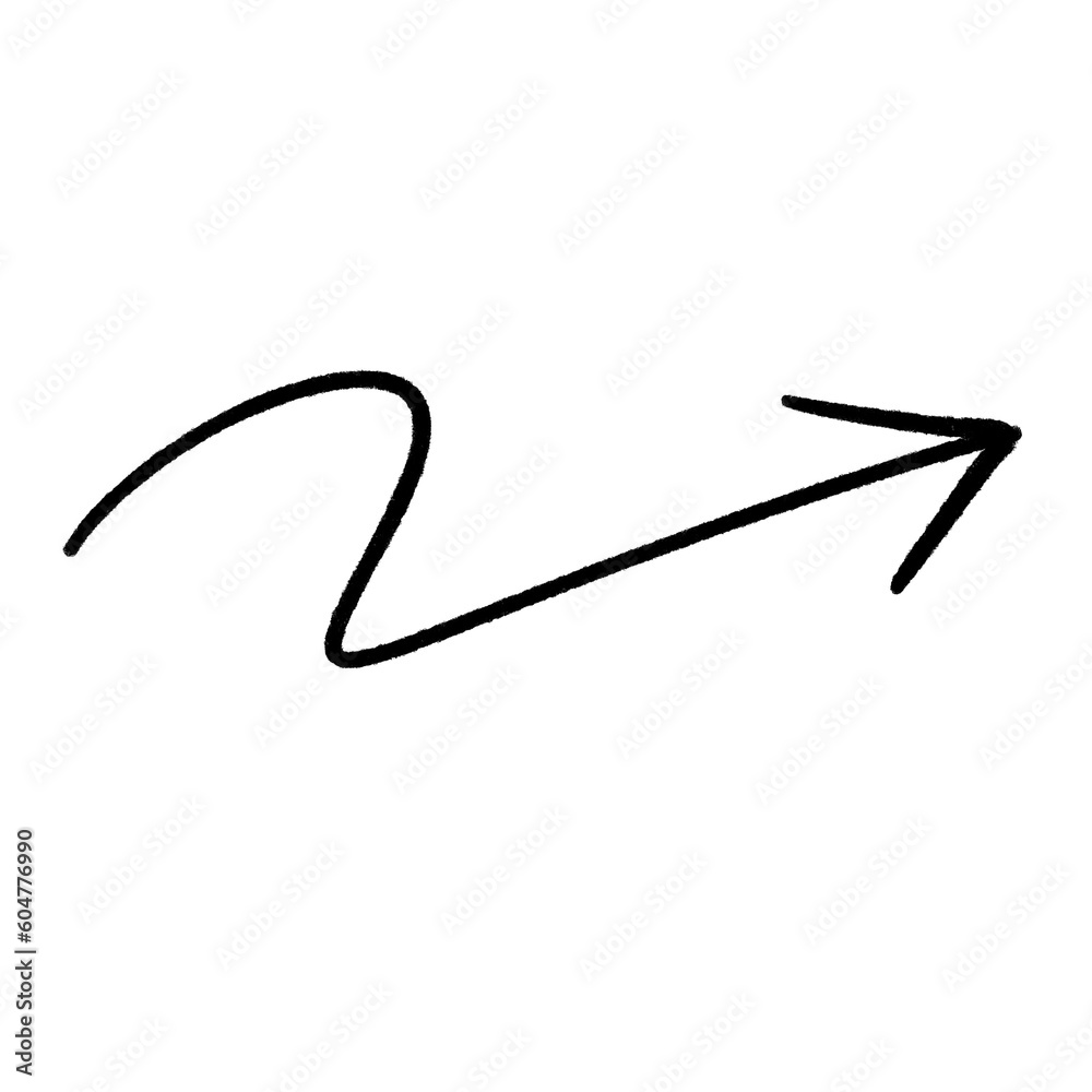 Fototapeta premium Arrow Line Shape Isolated on white background