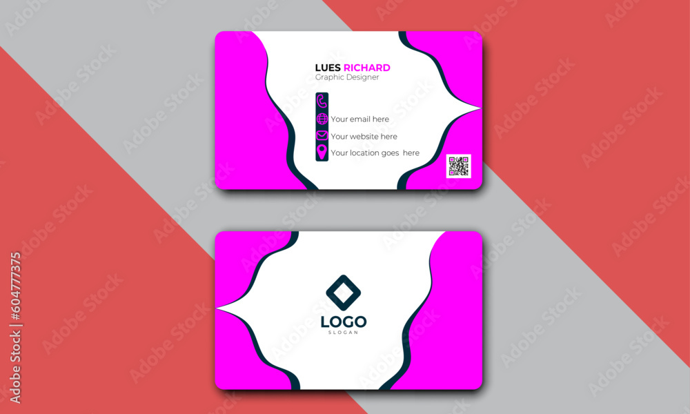 Creative and modern business card design, simple and minimalist, corporate visiting card