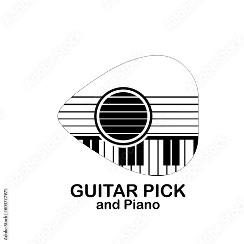 guitar pick and piano set, with a combination of two different items