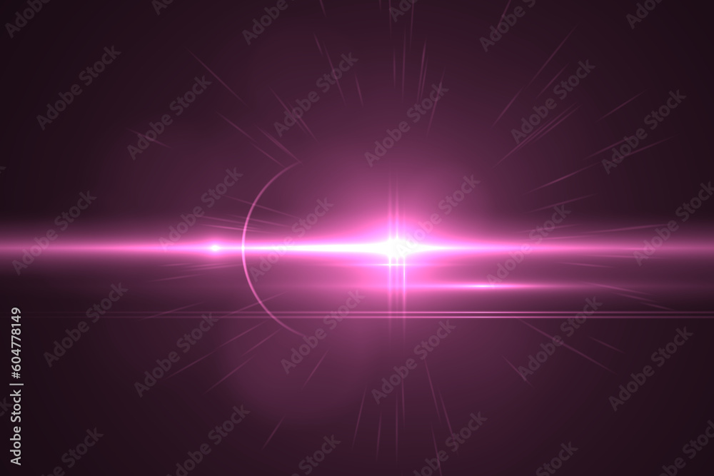 Fototapeta premium Natural, Sun flare on the black background