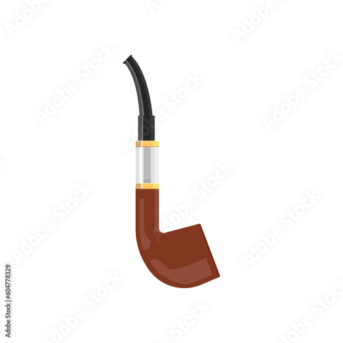 Vape in shape of retro smoking pipe, flat vector illustration isolated on white background.