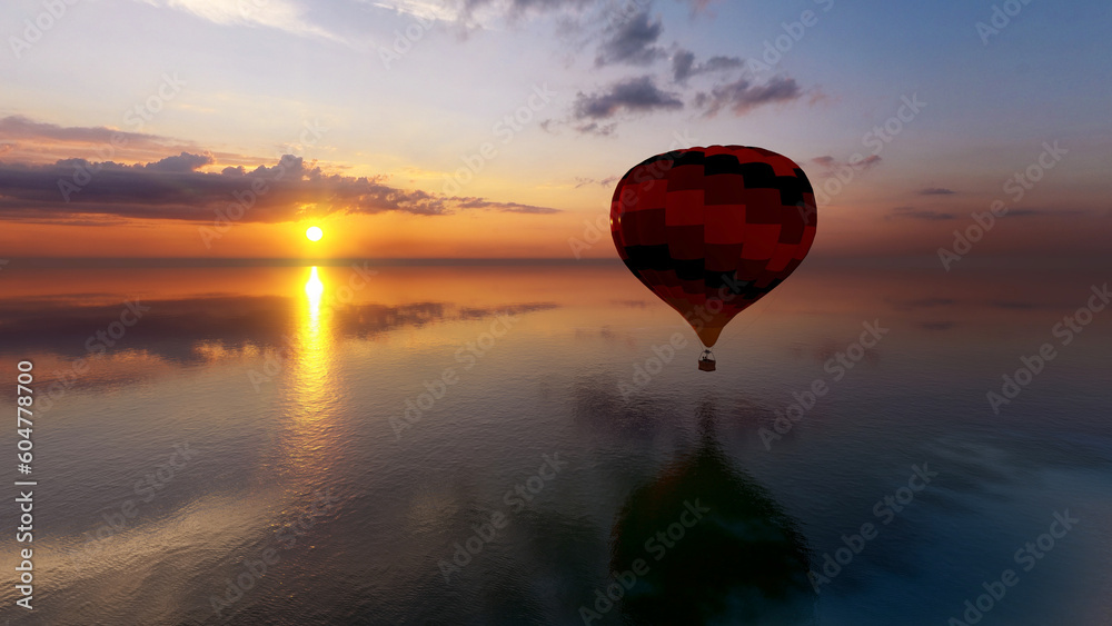 Balloons at sunset