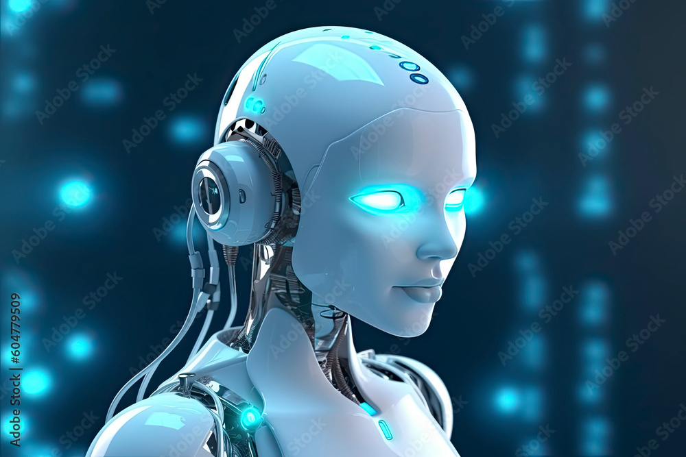 Robot of the future. The concept of chatting with artificial intelligence. chatbot, chatgpt. 3d rendering.AI Generative Robot of the future. The concept of chatting with artificial intelligence. chatbot, chatgpt. 3d rendering.AI Generative