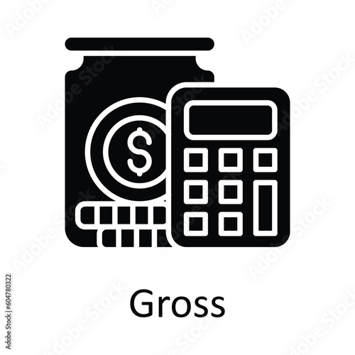Gross vector Solid Icon Design illustration. Taxes Symbol on White background EPS 10 File
